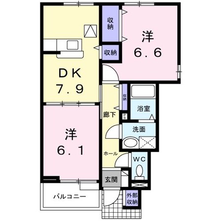 グローリー下島Ｂの物件間取画像